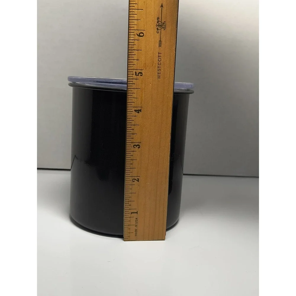 Canister Set Black Metal W Air Tight Acrylic Lid Kitchen Bathroom Office Storage